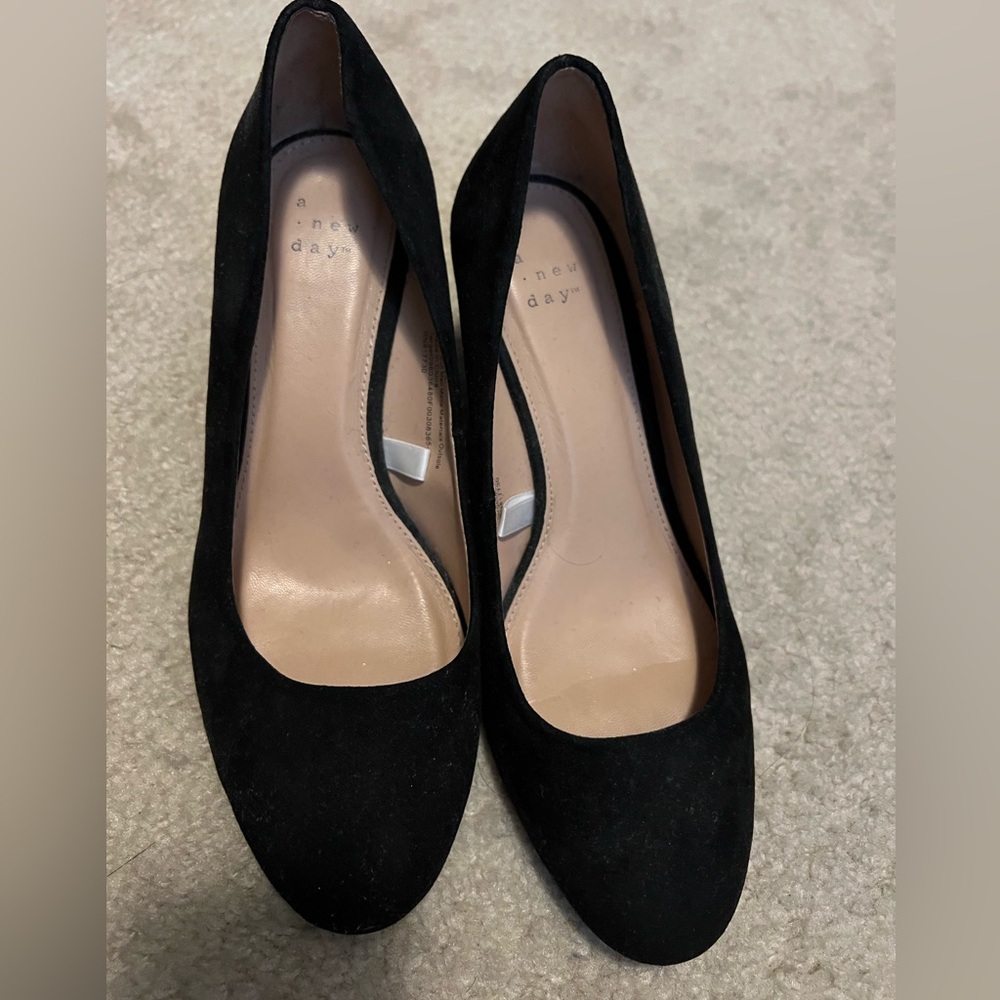 A New Day Black Wedge Heels 7.5 wide
